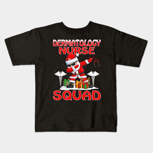 Christmas Dermatology Nurse Squad Reindeer Pajama Dabing Santa Kids T-Shirt by intelus